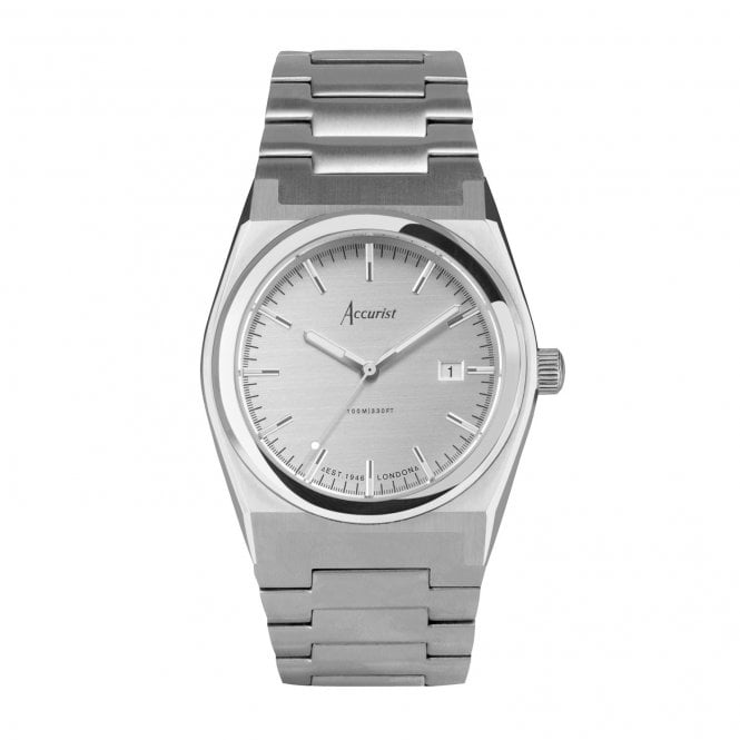 Accurist Watches Accurist Men's Stainless Steel Silver Date Dial Watch 70008