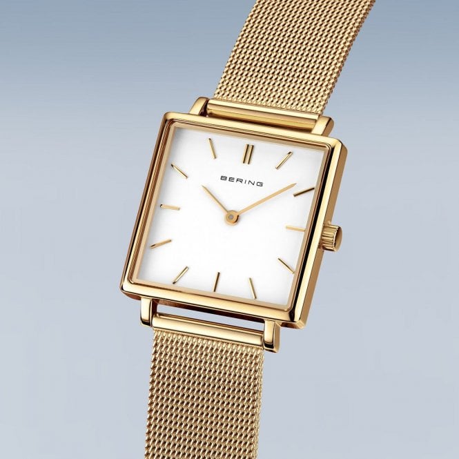 Bering Ladies Gold Square Classic Watch 18226-334
