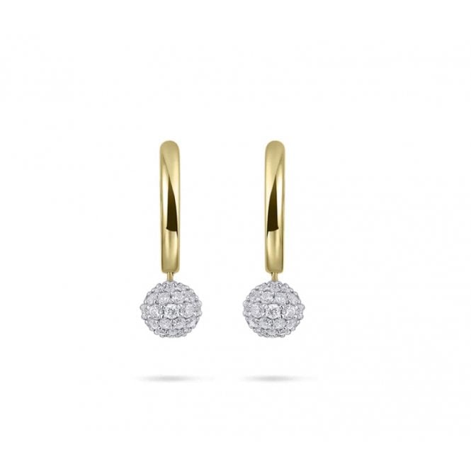 MCN Jewellery MCN Jewellers Gold Plated Hoops with Crystal Ball Drops KC1034Y