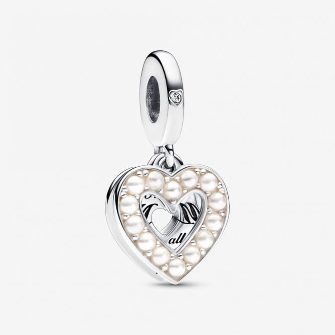 Pandora Pearlescent White Heart Double Charm 792649C01