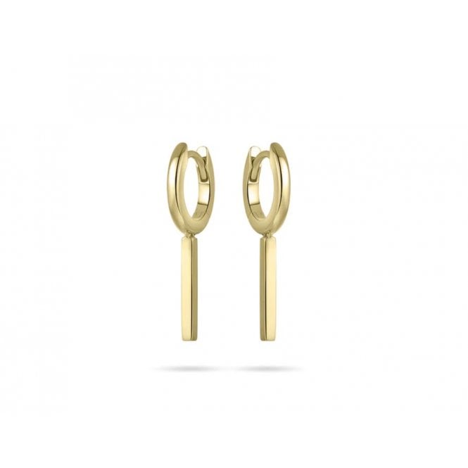 MCN Jewellery MCN Jewellers Gold Plated Hoops with Bar Drops KC1035Y