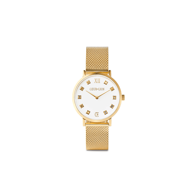 Coeur de Lion Brilliant White Gold Milanese Watch 7612701614