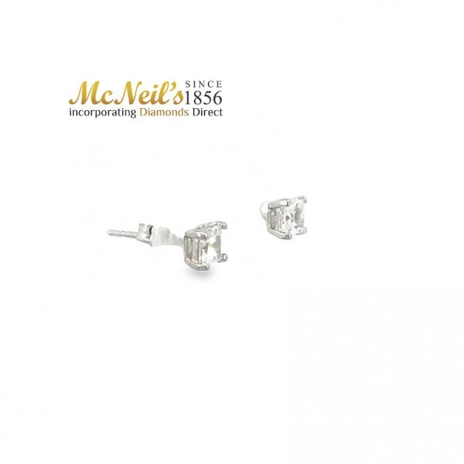 MCN Jewellery MCN 4mm Sq Cubic Zirconia Earrings RSC4/20