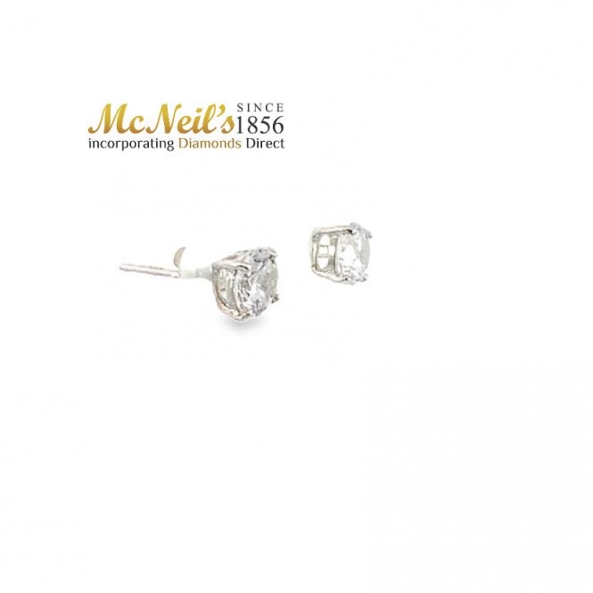 MCN Jewellery MCN 6mm Cubic Zirconia Claw Stud Earrings 2506216