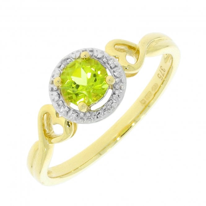 MCN Fine Jewellery Peridot and Diamonds Cluster Gold Ring