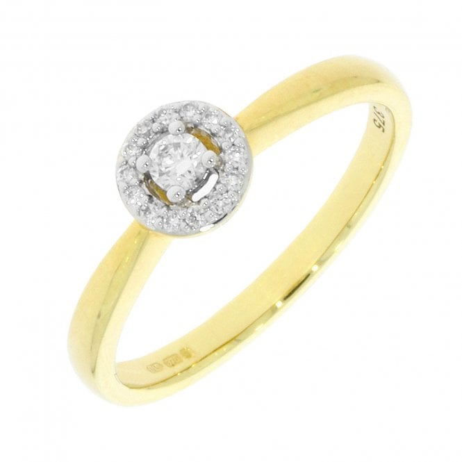 MCN Fine Jewellery Yellow Gold Diamond Cluster Halo Ring