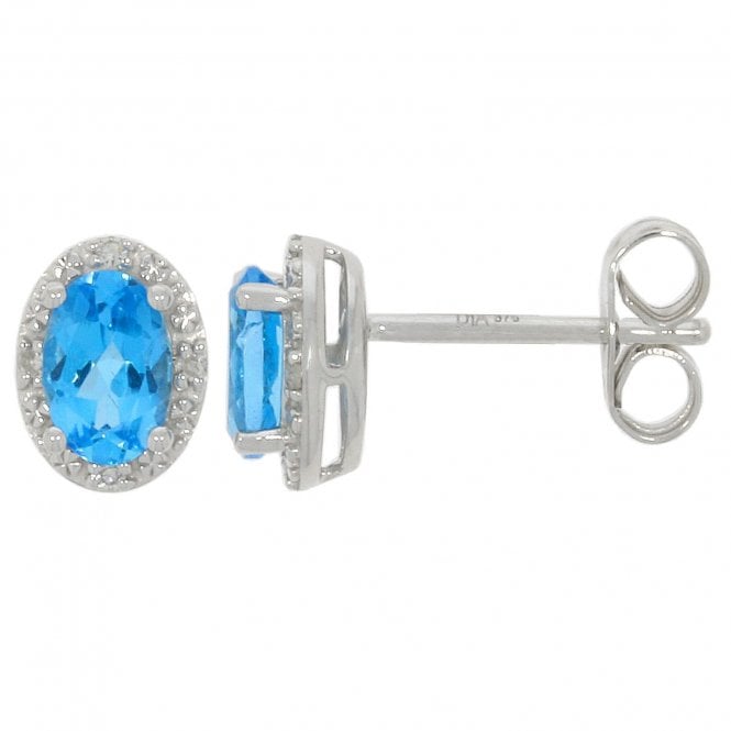 MCN Fine Jewellery Topaz and Diamonds White Gold Earrings