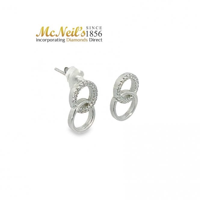 MCN Jewellery Silver Cubic Zirconia Earrings SER0514