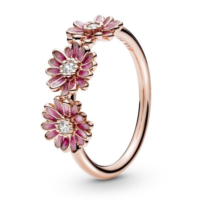 Pandora Pink Daisy Flower Trio Ring 188792C01 | Pandora Rings
