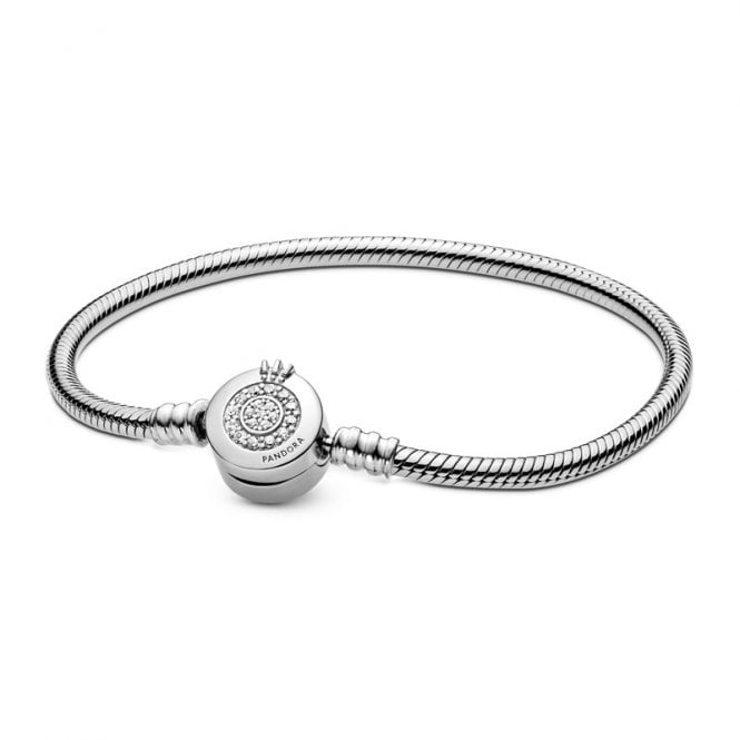 Pandora Moments Sparkling Crown O Snake Chain Bracelet 59946C01