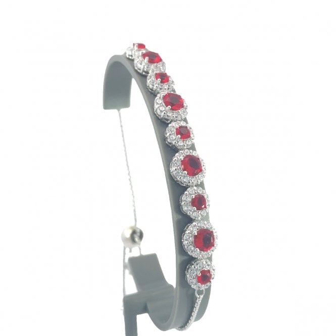 MCN Jewellery Red Coloured Cubic Zirconia Bracelet SB1003