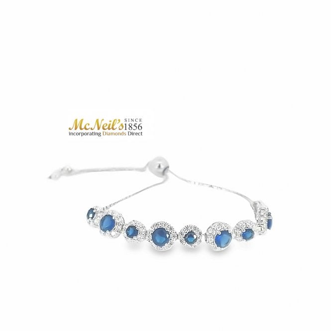 MCN Jewellery Blue Coloured Cubic Zirconia Bracelet SB1001