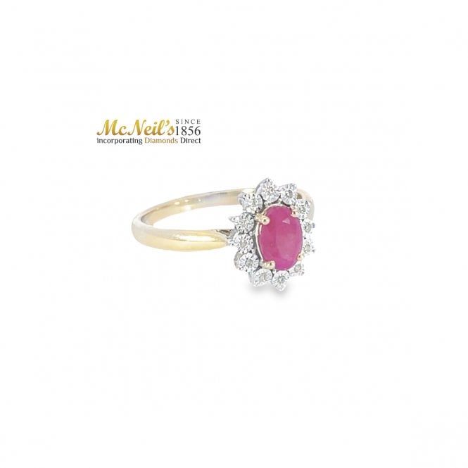 MCN Fine Jewellery 9ct Yellow Gold Oval Ruby Ring DRR1745