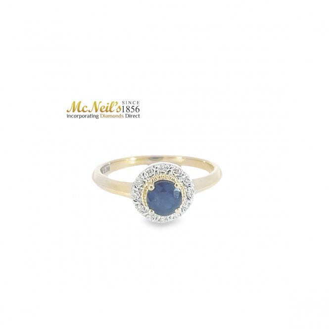 MCN Fine Jewellery 9ct Round Sapphire and Diamond Cluster Ring DSR1780
