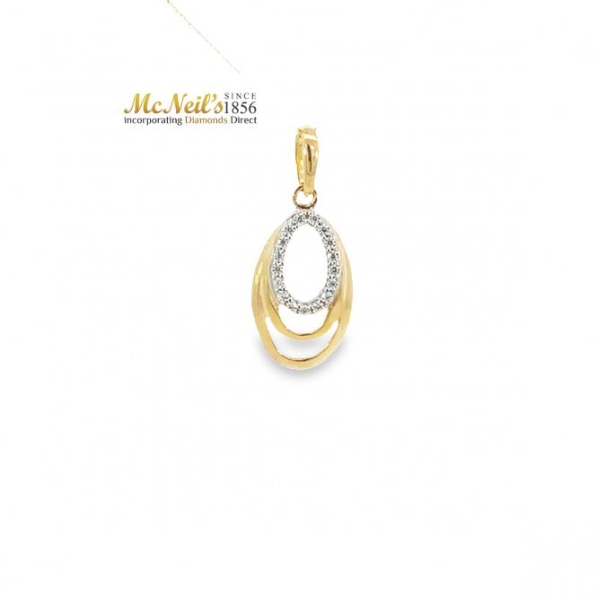 MCN Jewellery 9ct Tripple Loop Cubic Zirconia Set GPD132