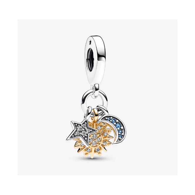 Pandora Two-tone Celestial Triple Dangle Charm 762676C01