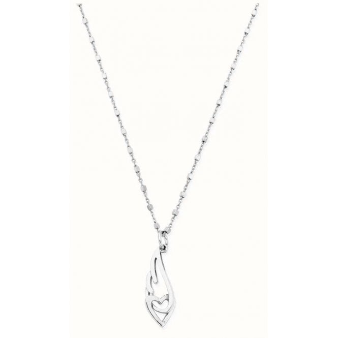 ChloBo Delicate Cube Heart Angel Wing Necklace Silver SNDC3238