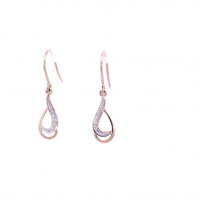 MCN Fine Jewellery 9ct Diamond Set Open Teardrop Earrings 82516