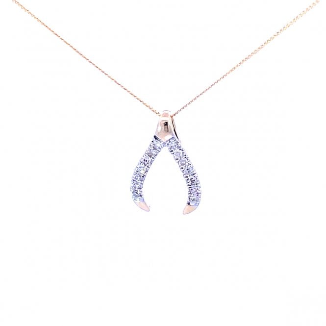 MCN Fine Jewellery 9ct Diamond Set Wishbone Pendant 82583