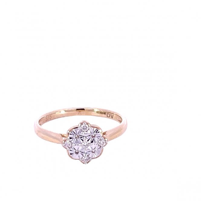MCN Fine Jewellery 9 Stone Fancy Illusion Diamond Cluster Ring 82510