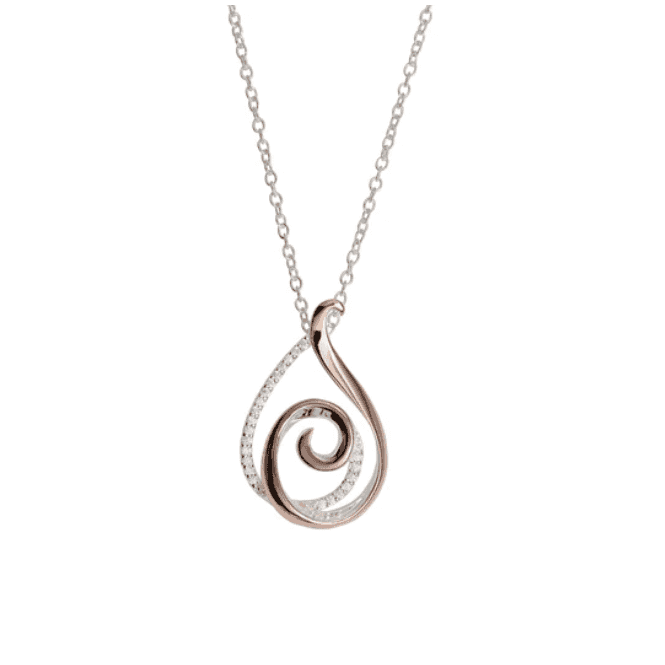 Unique Jewellery Unique & Co Teardrop Swirl Pendant with Chain MK-763