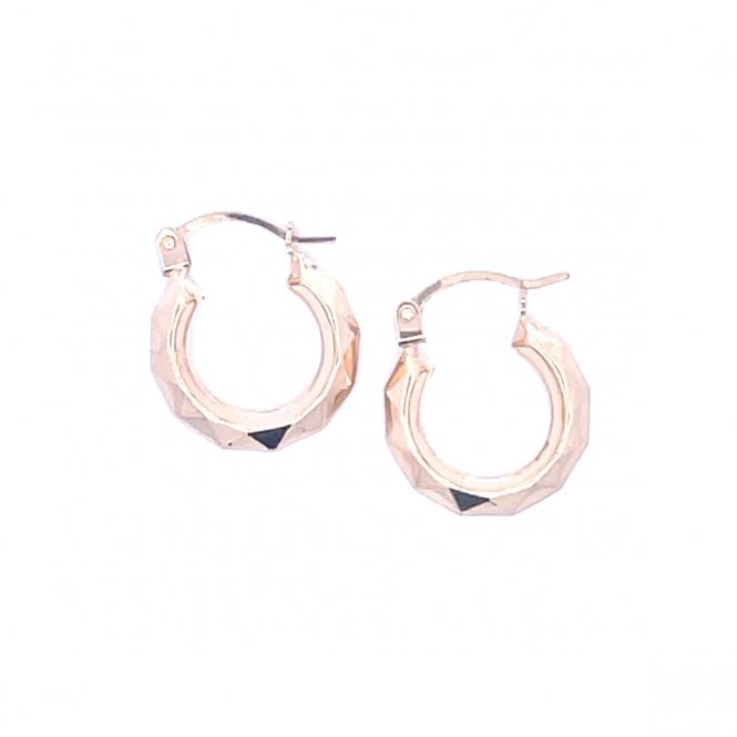 MCN Fine Jewellery 9CT Yellow Gold Patterned Hoop Creole Earrings