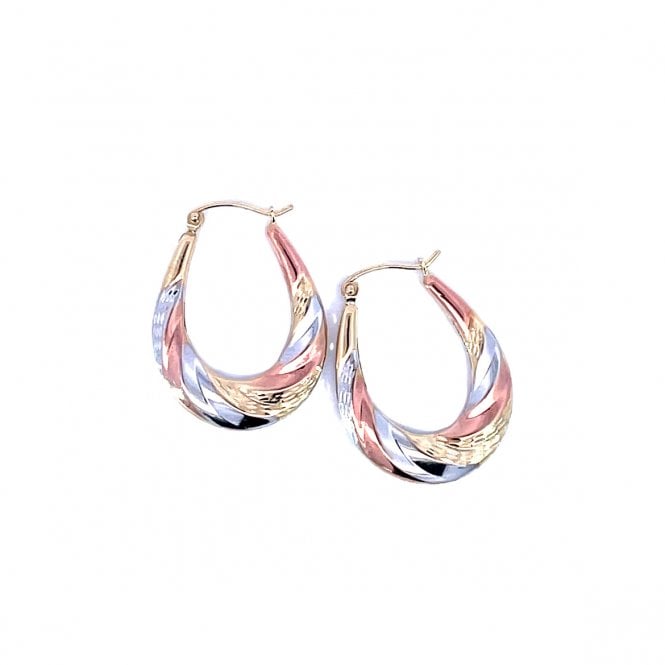 MCN Fine Jewellery 9 CT Three Tone Hoop Earrings