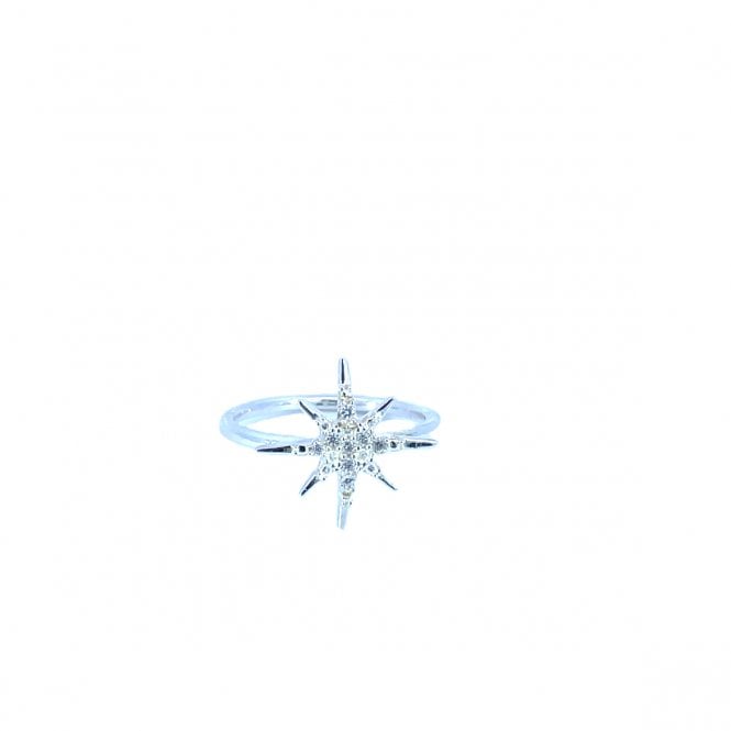 MCN Jewellery Cubic Zirconia Starburst Ring