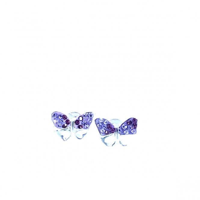 MCN Jewellery Lilac Stone Set Butterfly Stud Earrings