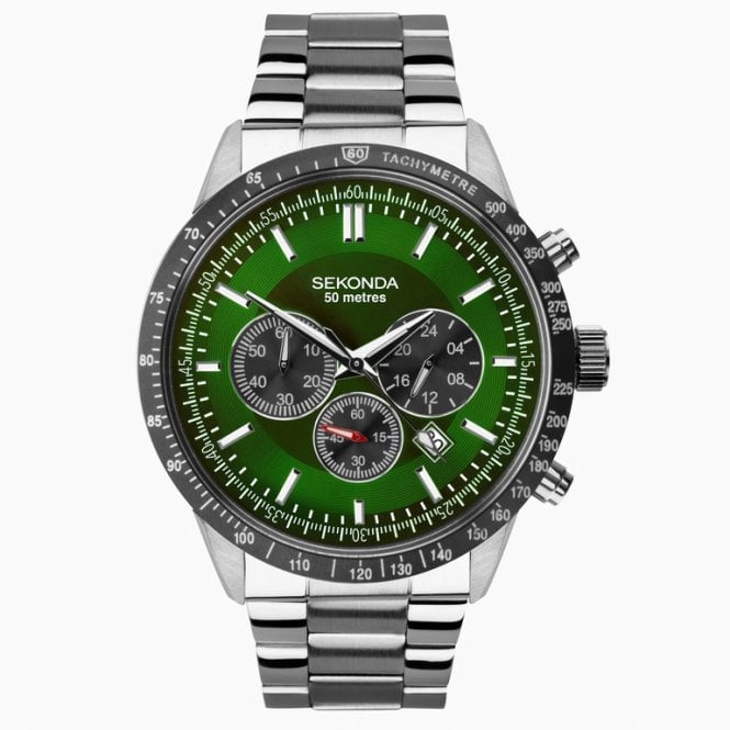 Sekonda Watches Sekonda Green Chrono Watch 1913