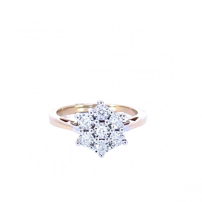 MCN Fine Jewellery 9ct Yellow Gold Cluster Diamond Ring
