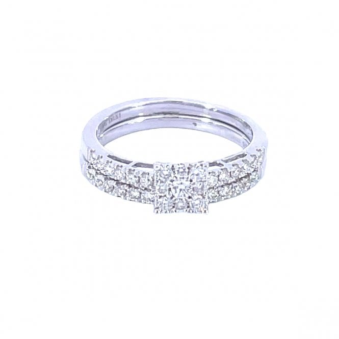 MCN Fine Jewellery Square Cluster Diamond Bridal Set