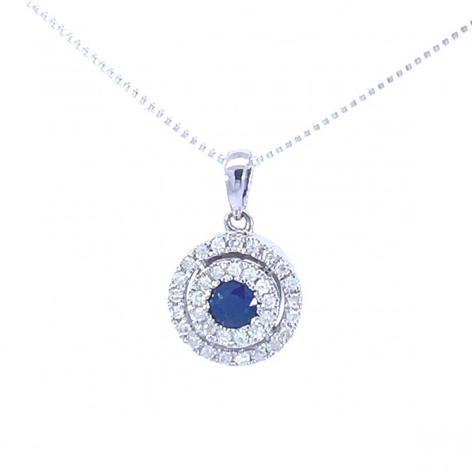 MCN Fine Jewellery Round Sapphire & Diamond Pendant