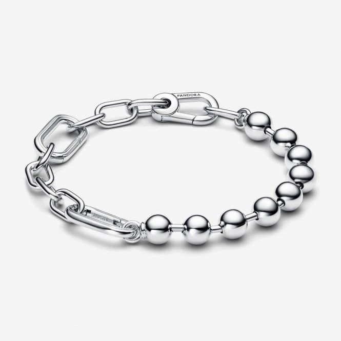 Pandora ME Silver Metal Bead & Link Chain Bracelet 592793C00