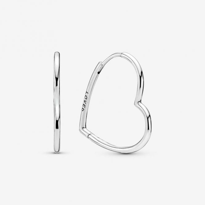 Pandora Asymmetrical Heart Hoop Earrings 297822