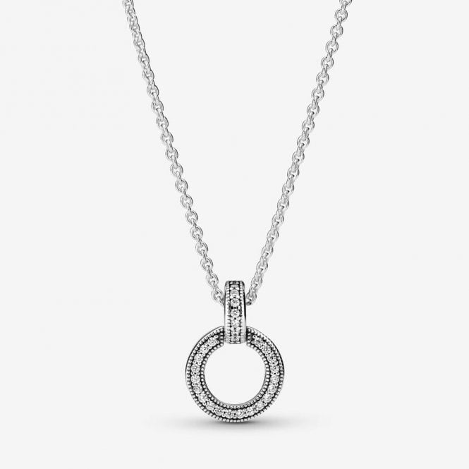 Pandora Double Circle Pendant & Necklace 399487C01