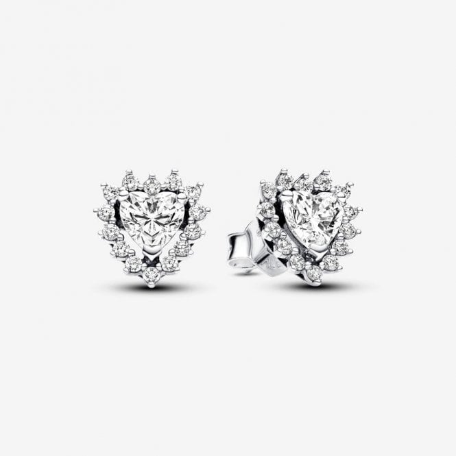 Pandora Sparkling Heart Halo Stud Earrings 293097C01