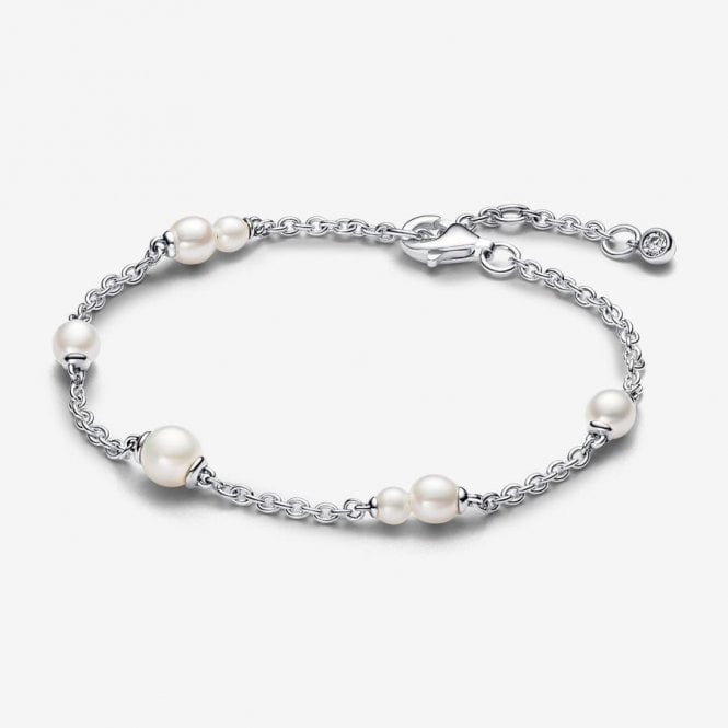 Pandora Cultured Pearl Station Chain Bracelet 593172C01