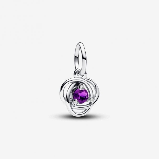 Pandora February Eternity Circle Dangle Charm 793125C02