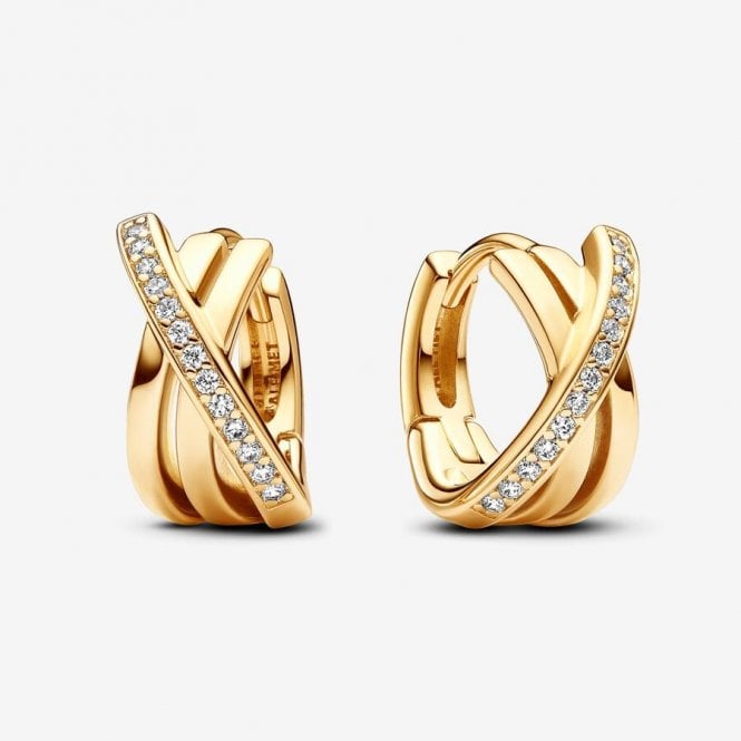 Pandora Crossover Pavé Hoop Earrings 263150C01