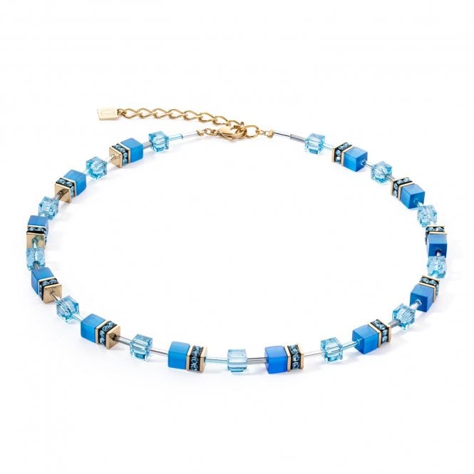 Coeur de Lion GeoCUBE Iconic Turquoise Gold Necklace 4020100600