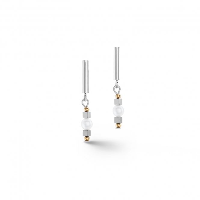 Coeur de Lion Orbit Freshwater Pearl Silver Earrings 1127211417