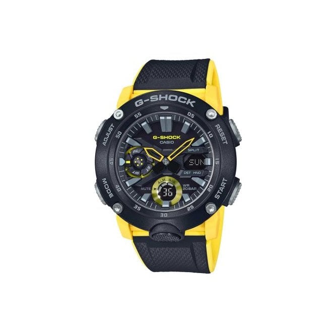 Casio G-Shock G-Shock Classic Carbon Yellow Plastic Strap Watch GA-2000-1A9ER