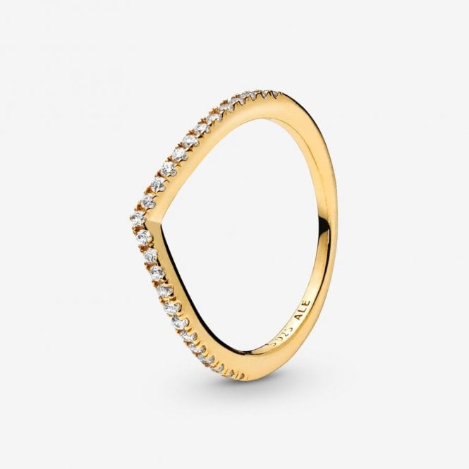 Pandora Gold Plated Sparkling Wishbone Ring 168758C01