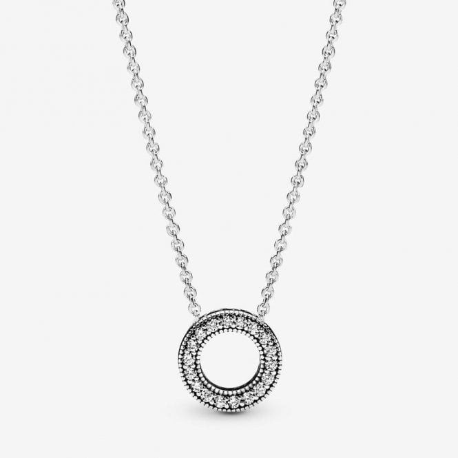 Pandora Logo Pavé Circle Collier Necklace 397436CZ