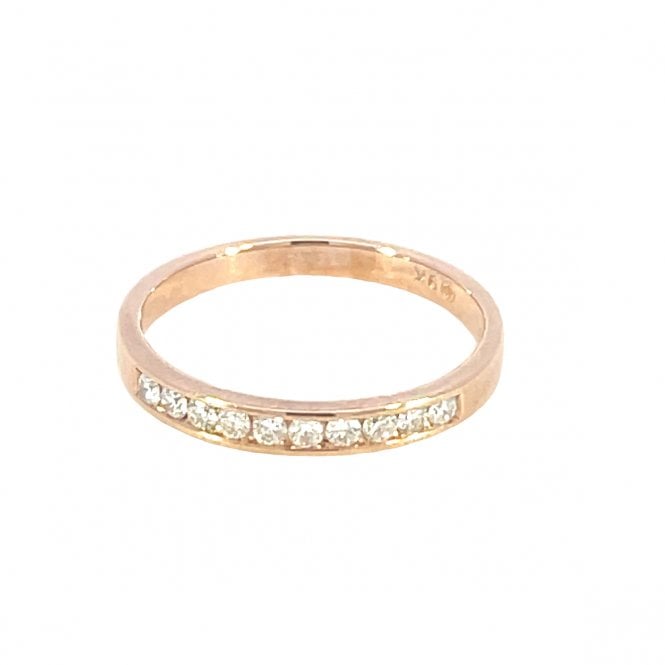 MCN Fine Jewellery 9ct Rose Gold Diamond Channel Set Ring