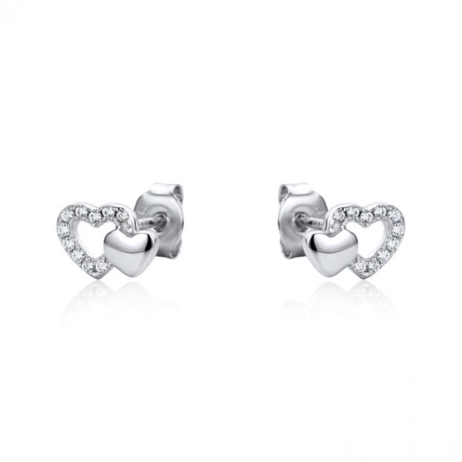 REAL EFFECT Duo Heart Studs
