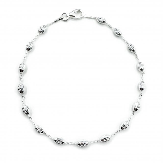 REAL EFFECT Silver Italian Bead Chain Bracelet