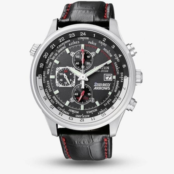 Citizen Watches Citizen Red Arrows Leather Strap Chronograph Watch CA0080-03E