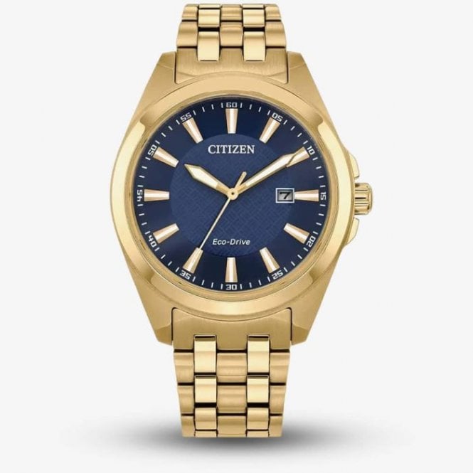 Citizen Watches Citizen Eco-Drive Gold Tone Blue Dial Watch BM7532-54L